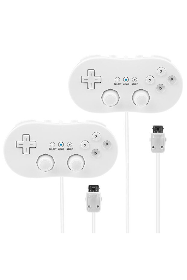 قطعتان من وحدة التحكم الكلاسيكية السلكية لجهاز التحكم عن بعد Nintendo Wii/Wii U