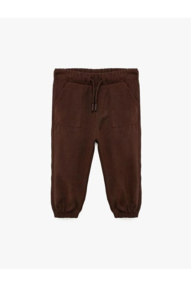 Cotton Lace-Up Waist Modal Blend Basic Jogger Pants