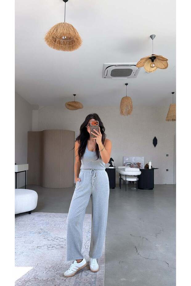 Gray Corded Globlu Athlete Comfortable Tracksuit Set
