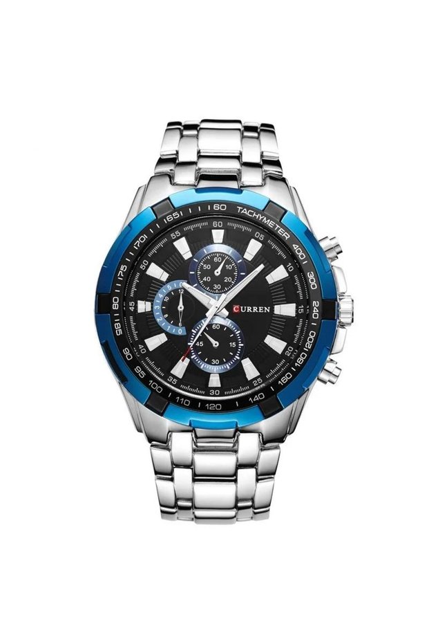 Silver Blue CURREN 8023 Quartz Watch Men Waterproof Sport Military Watches Mens Busin
