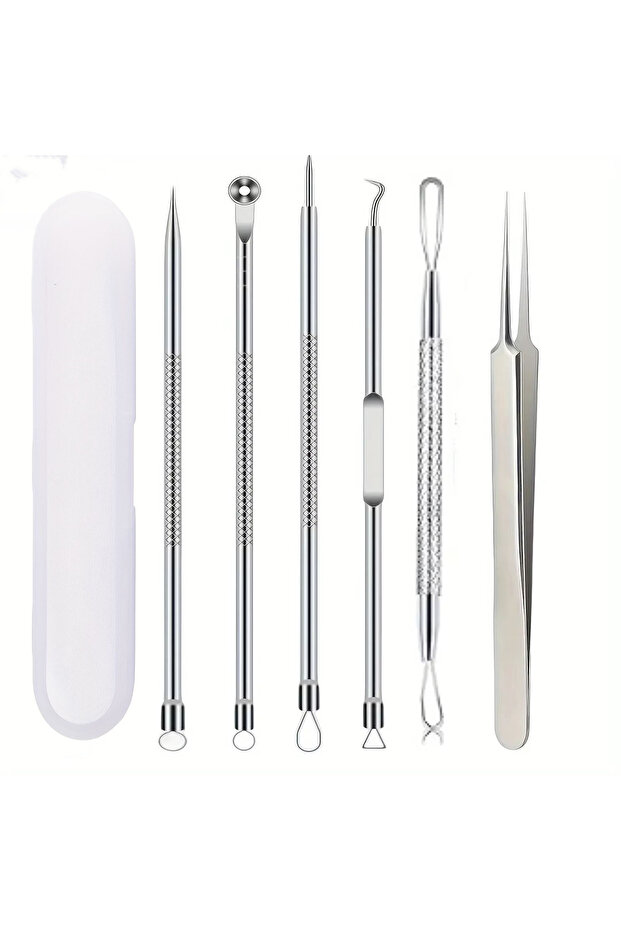 6Pcs Ultra-Precise pro Pimple Tweezers Set for Acne And Blackhead Removal Face Care Skin Purificatio