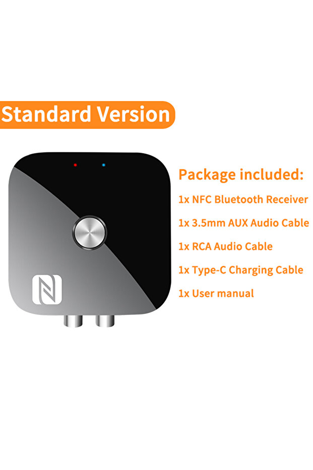 v5.3 Standard Version NFC Bluetooth 5.3 Audio Receiver 3.5mm AUX R/L RCA Stereo Lossless HIFI Music