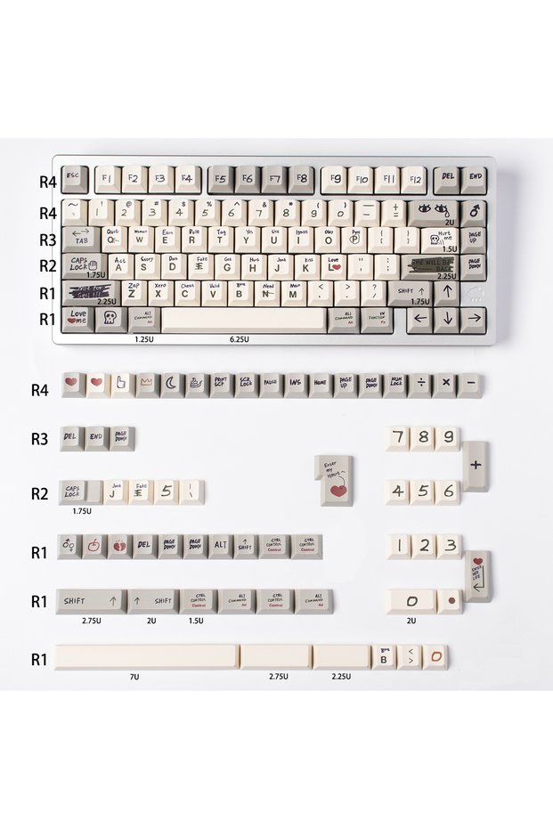 love story Retro Love Story Theme 142 Keys PBT Keycaps Cherry Profile Dye Sublimation Key Cap For Me