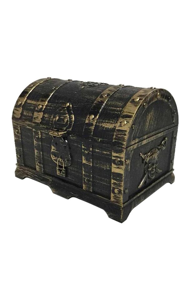 Treasure Chest Pirate Keepsake Jewelry Box Transparent Vintage Decorative Plastic Box for Kids Bi...