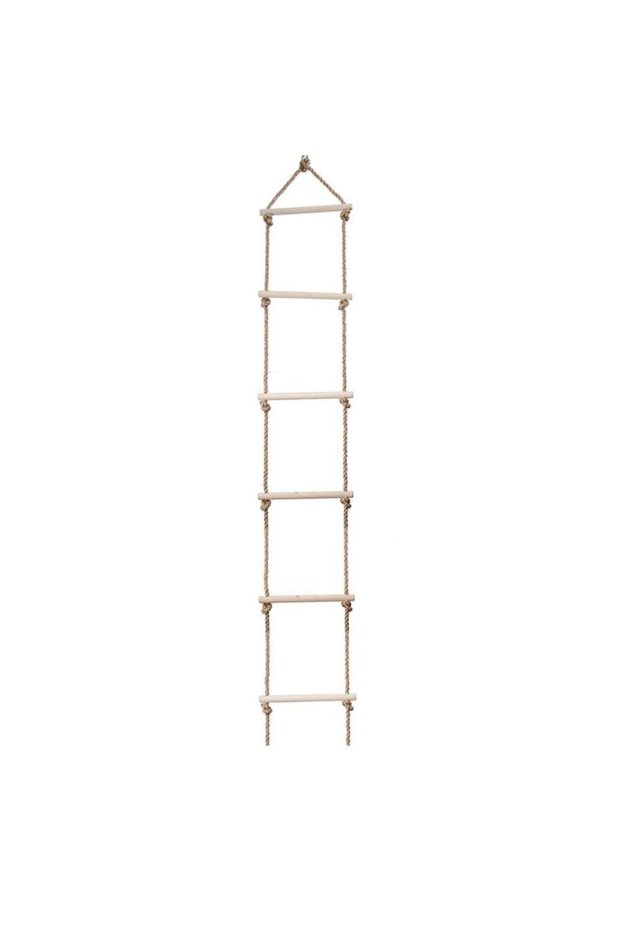 6step Kids Climbing Wooden Rope Ladder for Kids Wooden Swing Outdoor Game Toy 5-level Ladder Playgro