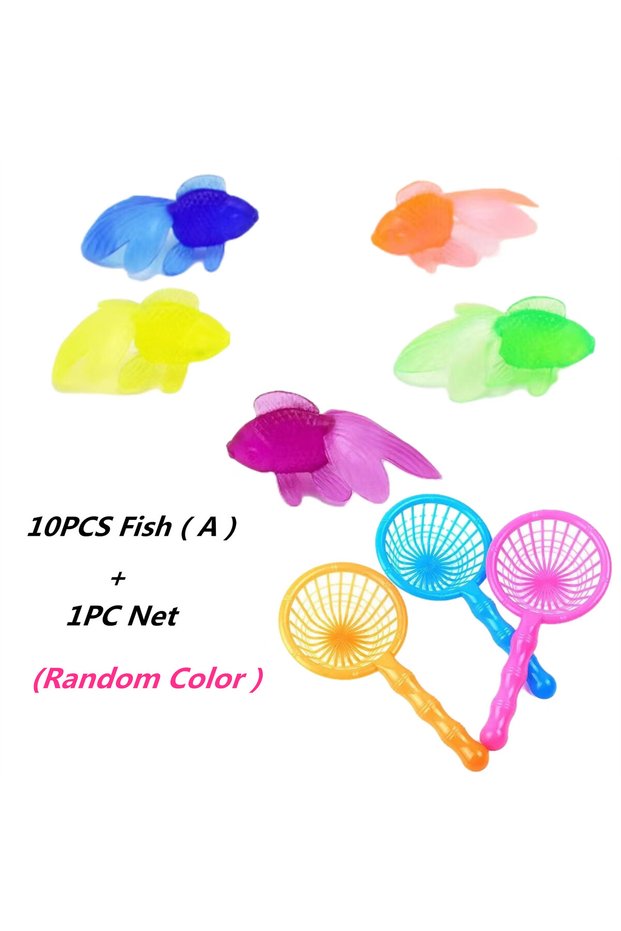 1Set Style A No Children's 10Pcs/Set Kawaii Simulation Rubber Goldfish Baby Bath Water Play Games To