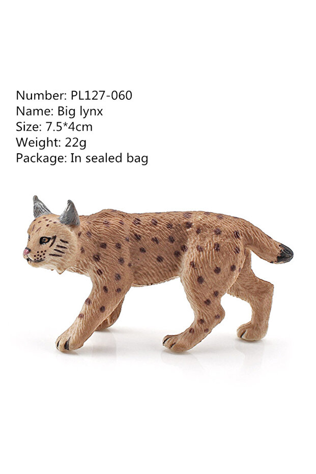 NO.127-060 Realistic Simulated Forest Animal Lynx Model Solid Simulation Bobcat Wild Fox Model Actio