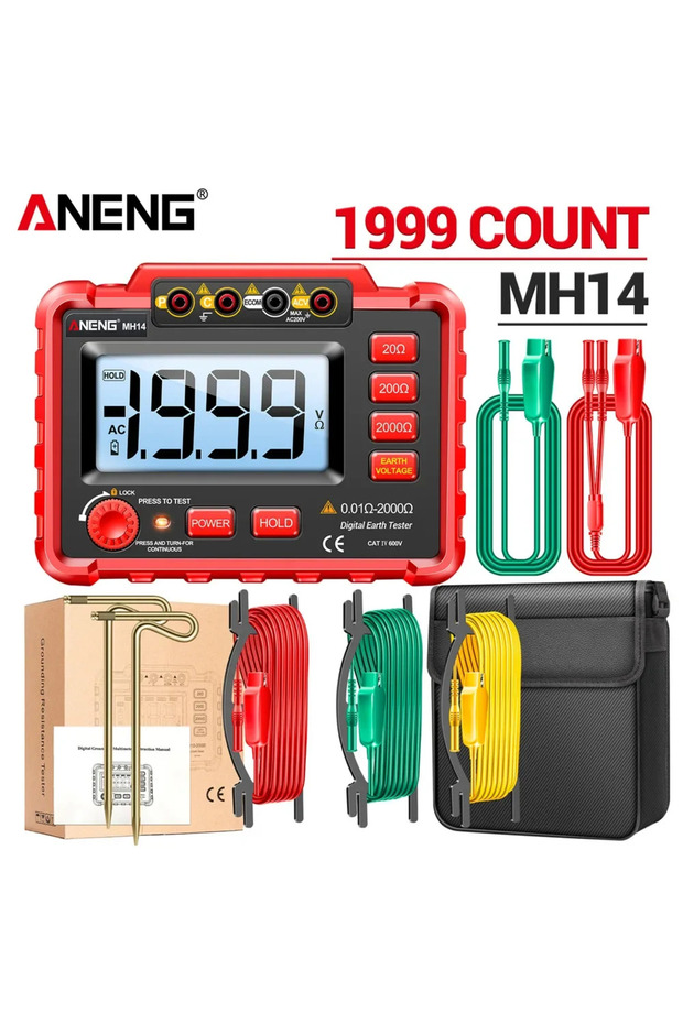 MH14 without battery MH14 Digital Resistance Meter Ground Earth Tester Ohm Resistance Me