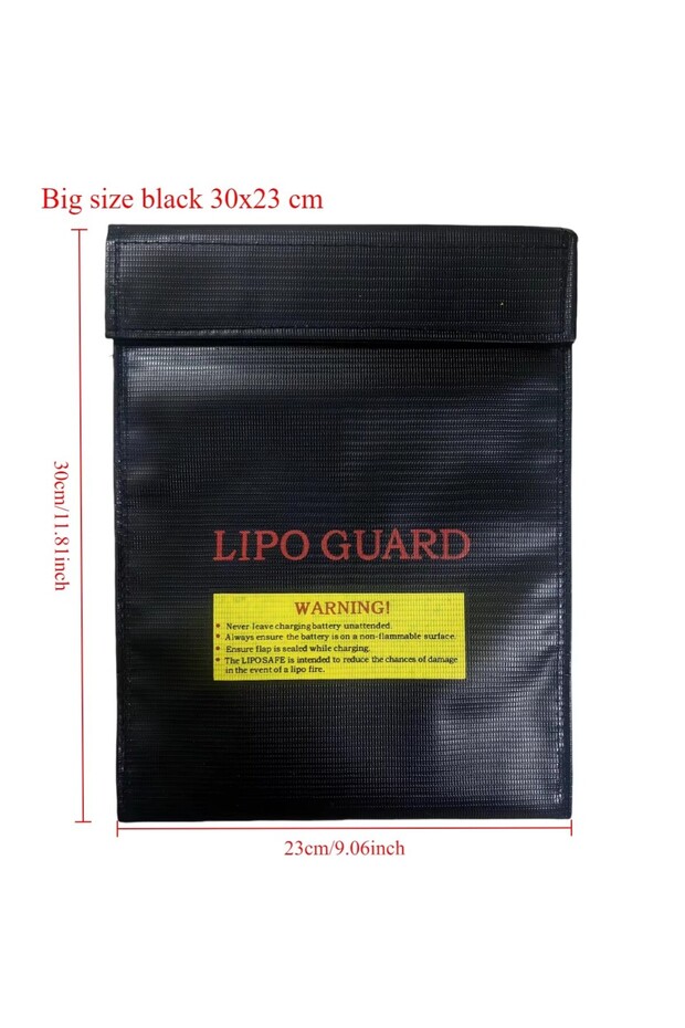 30cm x 23cm Black Lithium Battery Explosion-proof Fireproof Bag High Quality RC LiPo Battery Multi-f
