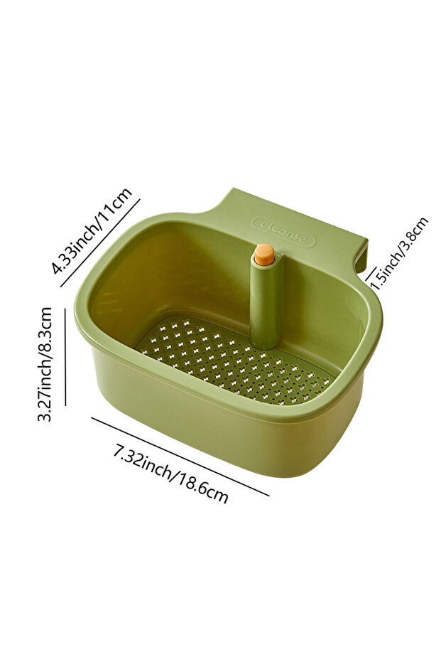 Green 1pcs Kitchen Sink Filter Basket, Sink Washing Basin anti Leak Filter Basin, One Click Press Ty
