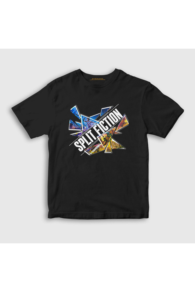 Unisex Kids Black Cover Game Split Fiction T-Shirt 606521Tt