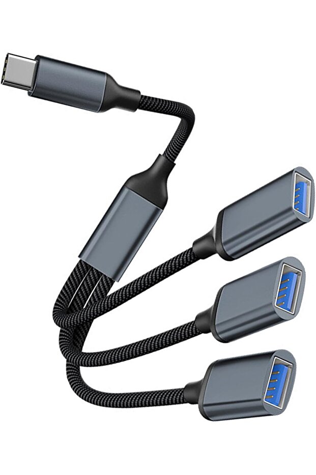 USB C 3-in-1 USB Hub Adapter, Multi-Port USB Splitter for Laptop, PC, Flash Drive, Mouse
