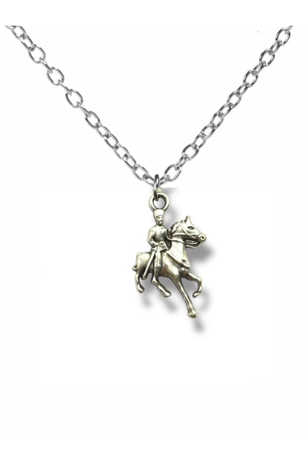 Ataturk Figured Pendant on Horse – Silver Color Unisex Metal Jewelry