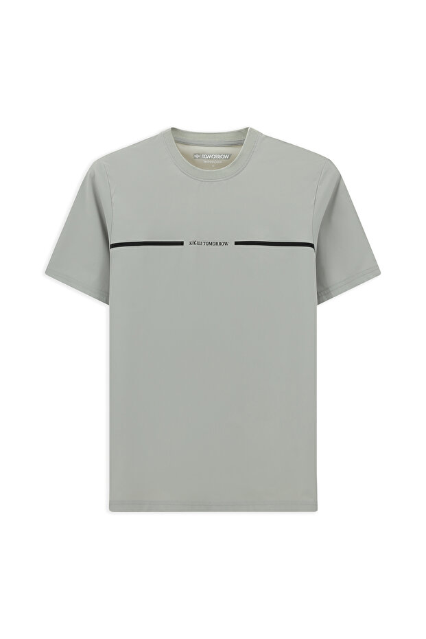 Techno-Line Crew Neck Regular Fit Printed Lycra T-Shirt