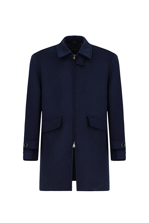 Regular Fit Woolen Plain Coat