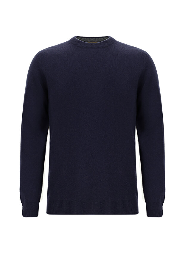 Crew Neck Regular Fit Wool Cashmere Italian Knit Sweater