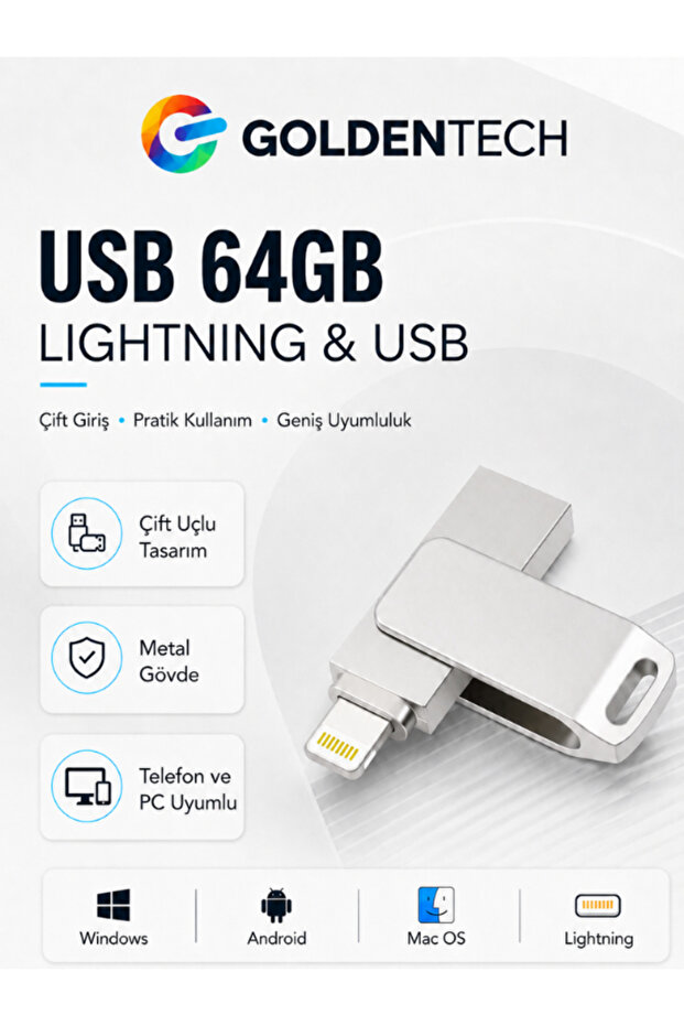 64 Gb Otg Flash Memory iPhone - Pc Compatible Otg Flash USB Data Memory