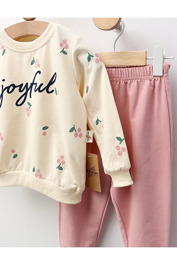 Compleu Joyful, model crem-roz - 2