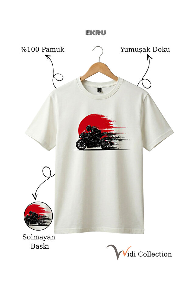 Speed Themed Racing Motor Printed 100% Cotton Unisex Regular Fit T-Shirt