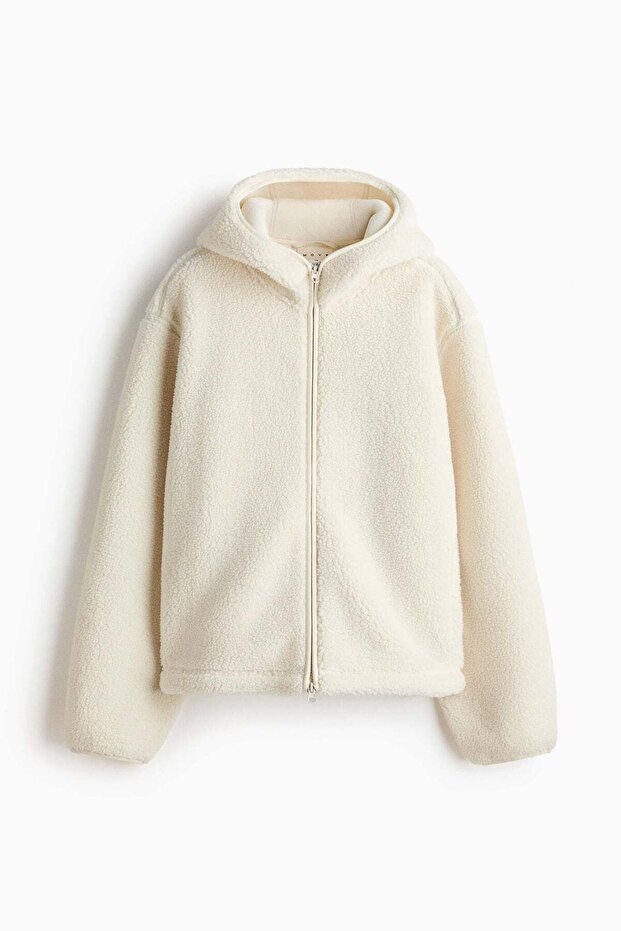 Hooded teddy sports jacket