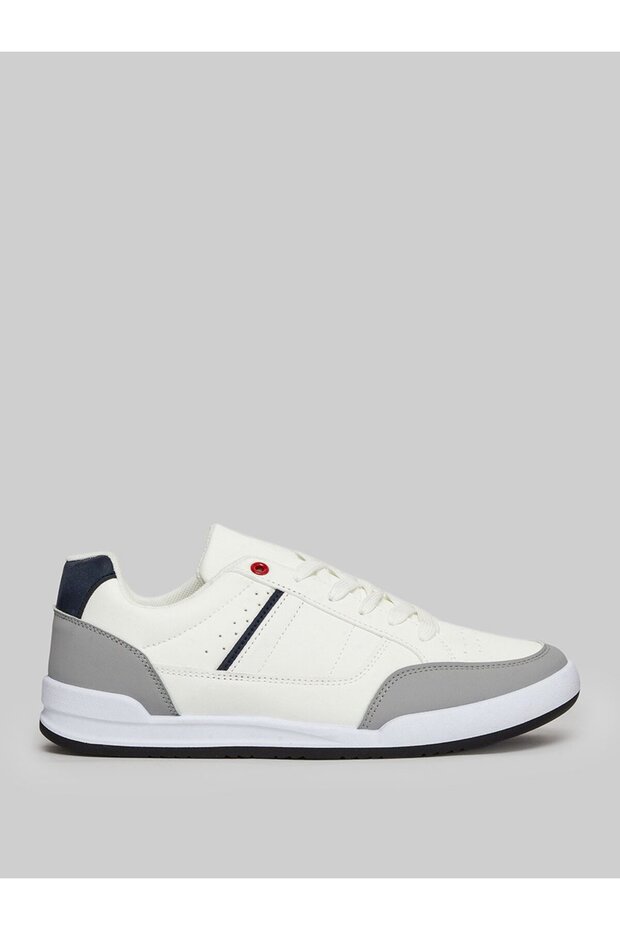 Men Off White Contrast Detail Sneakers