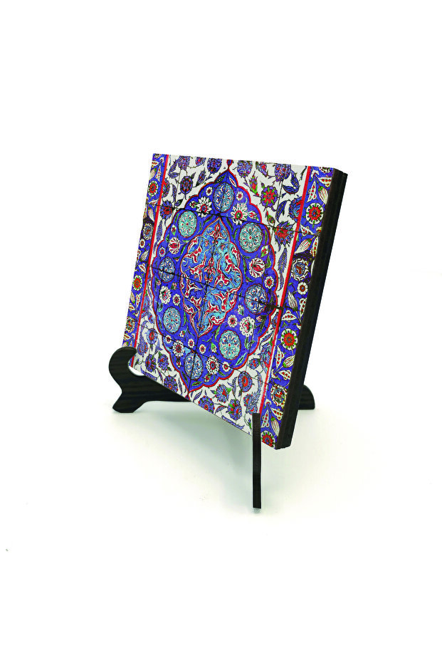 طاولة مكتبية من MDF مطبوعة بنمط بلاط تراث السلطان سليمان 10x10 1G-Çini4