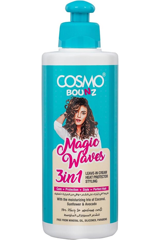 Cosmo Bounz 3IN1 Leave-In Cream Magic Wave 250ml | Multi-Purpose Hair Cream for Wavy & Curly Hair, H