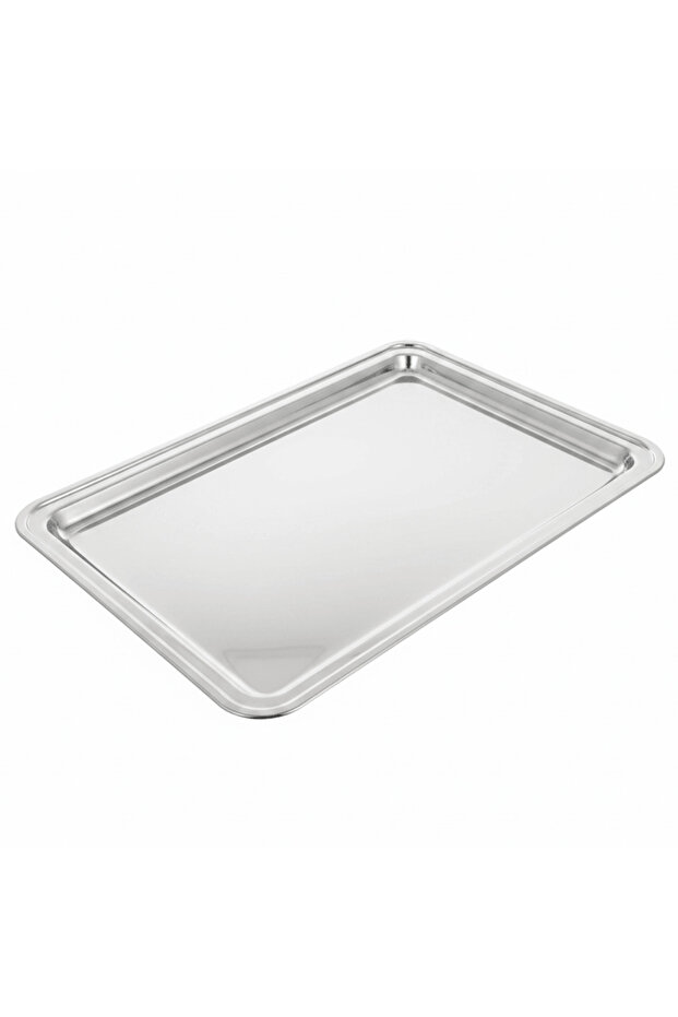 ElitePlatter Extra-Large Stainless Steel Serving Tray, Heavy-Duty Rectangular, 48.5 × 36 cm