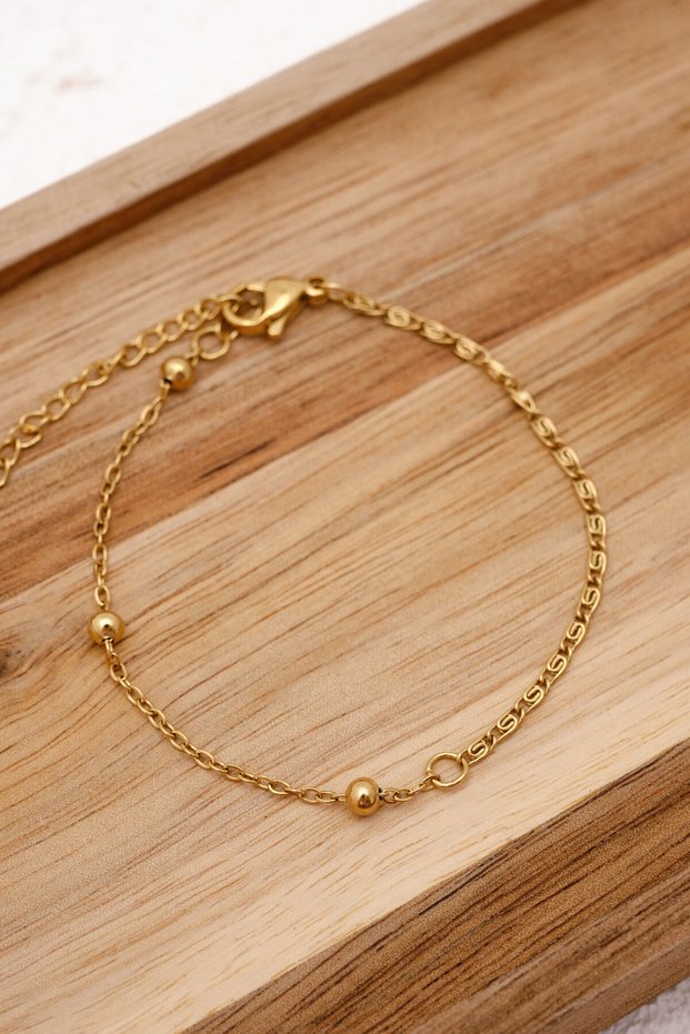 Steel Mila Bracelet Combination Chain Florya Dorika&Salyangoz Bracelet 17+4Cm&21Cm