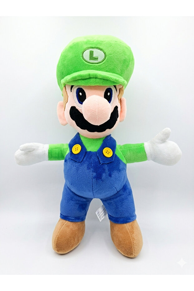 Luigi Plush Toy 15 Inches – Green Cartoon Character Soft Stuffed Doll for Kids