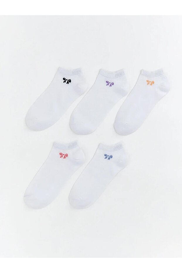 Bow Detailed Girls' Booties Socks 5-Pack (S6)