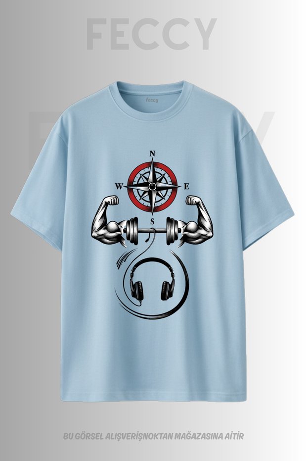 Premium Printed Gym Theme Unisex Oversize Women's T-Shirt Men's T-Shirt Cotton Oversize T-Shirt
