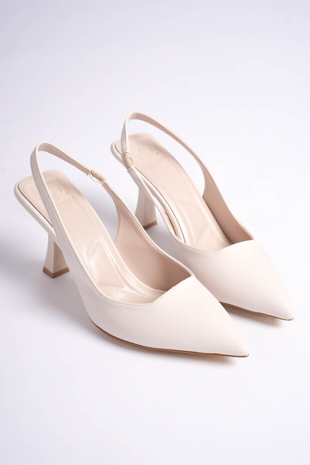 Aura Women's Skin Cream Heeled Shoes