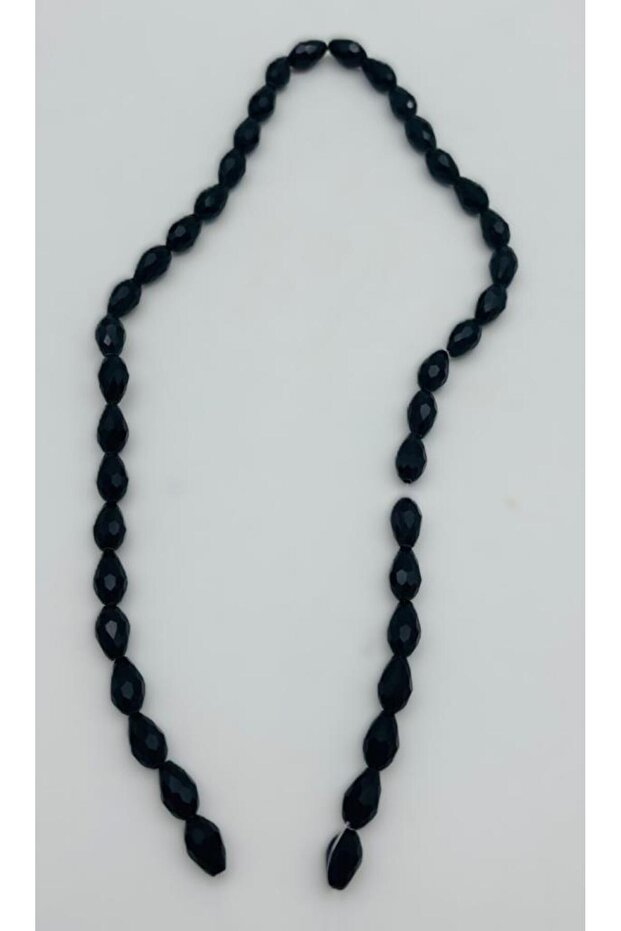 خرز كريستال أسود اللون مقاس 8x11 سم، 1 خيط