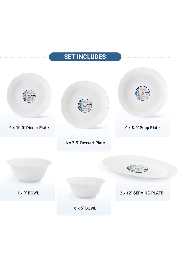 27 Piece Opalware Dinner Set - 2