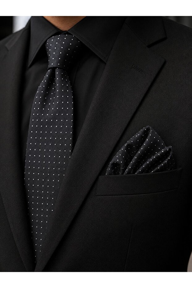 Black and White Classic Tie Handkerchief