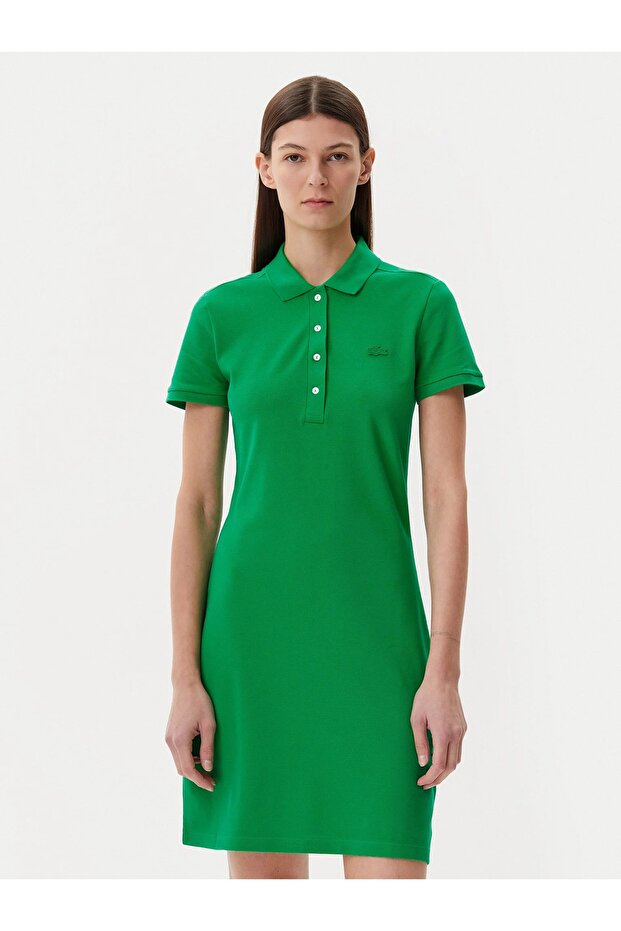 Green Slim Fit Casual Dress
