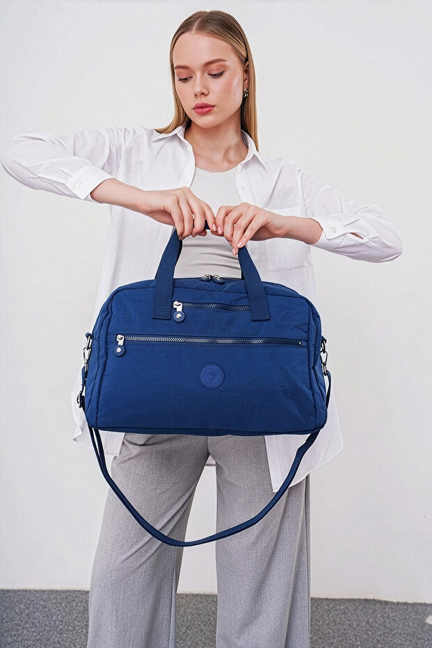 Bhpc Blue Large Volume Unisex Hand & Shoulder Travel and Sports Bag - Blue Bhpc 6011