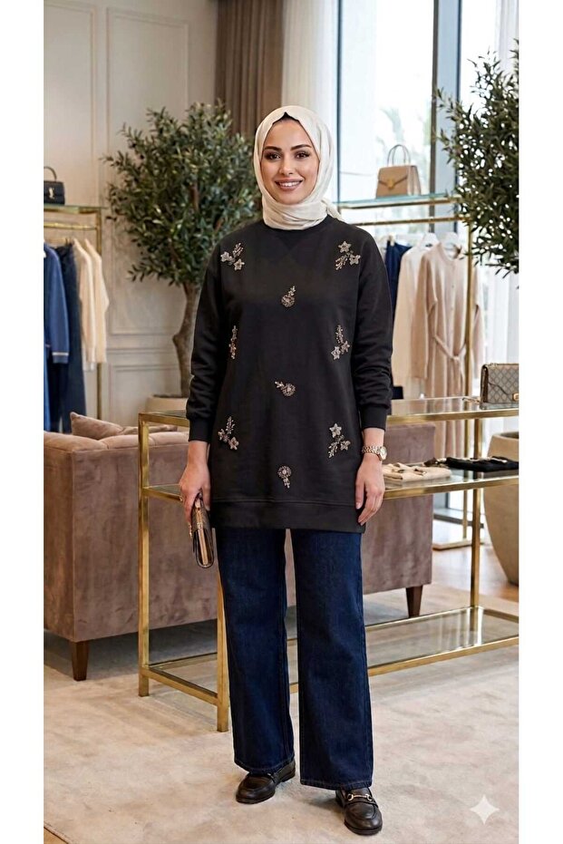 Women's Beaded Embroidered Premium Series Hijab Tunic
