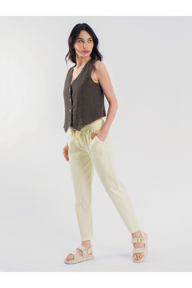 Cotton Soft-Textured Skinny Pants