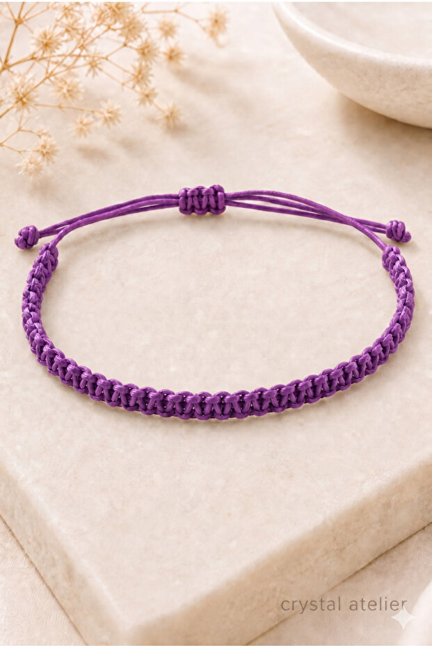 Unisex Purple Knitted Handmade Macrame Rope Surfer Bracelet Waterproof