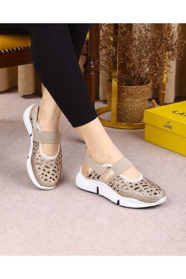 Riva Beige Colored Summer Walking Shoes