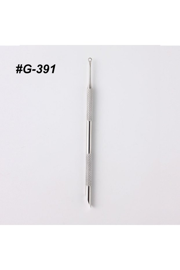 1pcs G-391 1pcs Stainless Steel Dual-Ended Nail Cuticle Pusher Circle Bevel Shovel For Dead Skin Pol