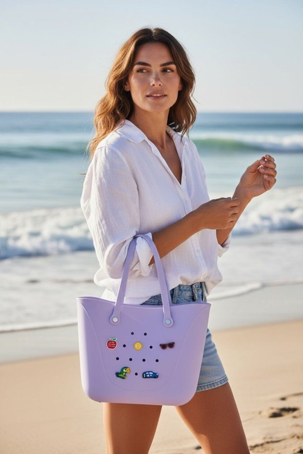Luxury Pp Silicone Sticker Detailed Beach Bag