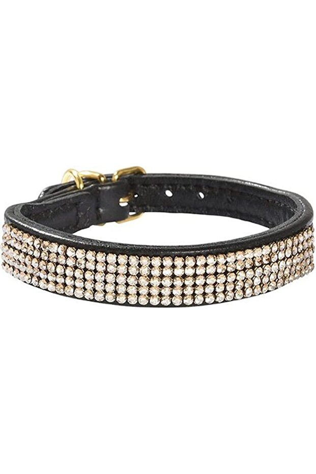 Crystal Princesse Dog Collar, Size 35, Black