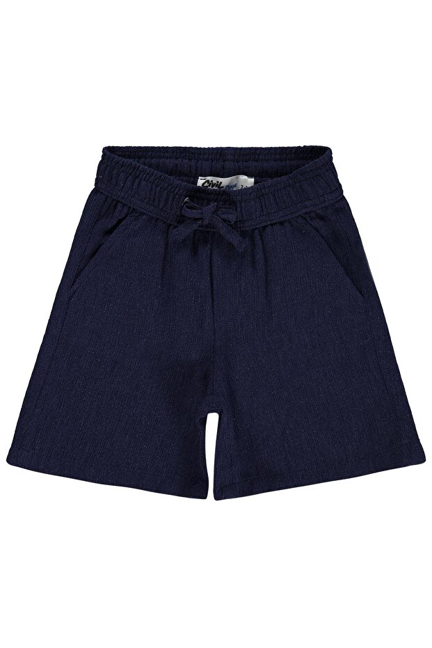Self-Patterned Capri for 2-5 Years - Navy Blue