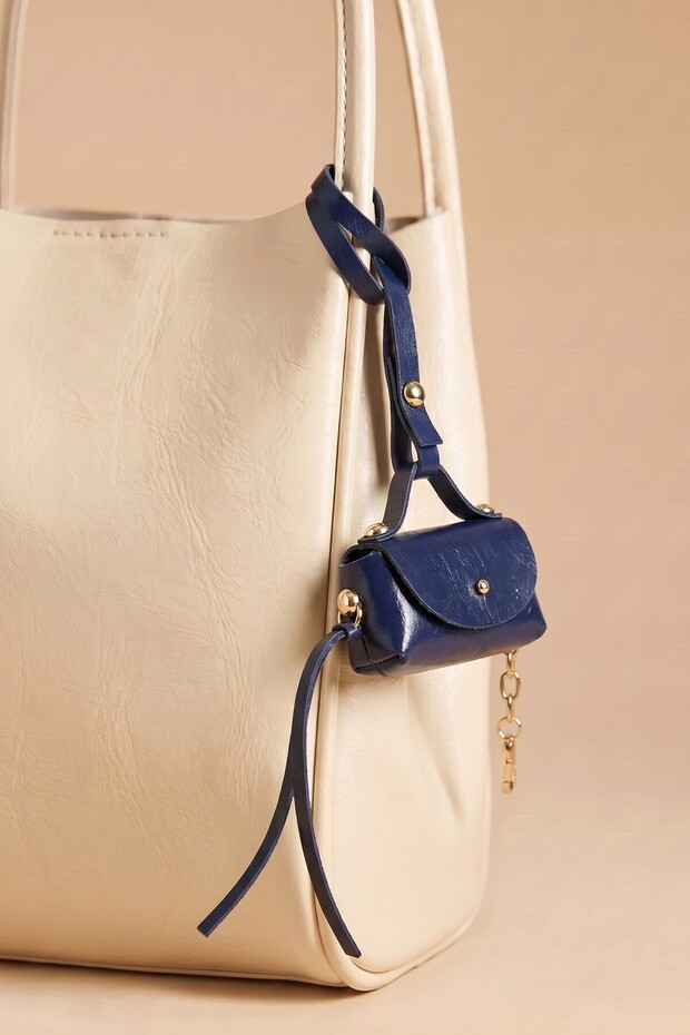 Women's Loi Navy Blue Bag Charm Bag Ornament