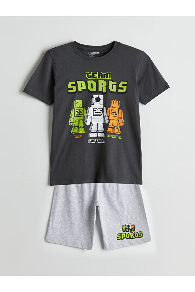 Crew Neck Men's Shorts Pajama Set (S5)