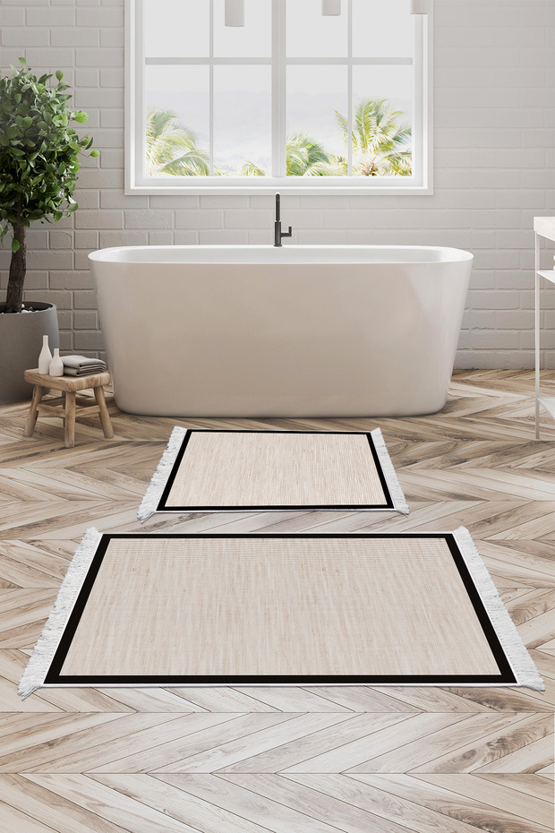Non-Slip Base Djt Toilet Set Star Cotton Fringed Woven Pattern E5007