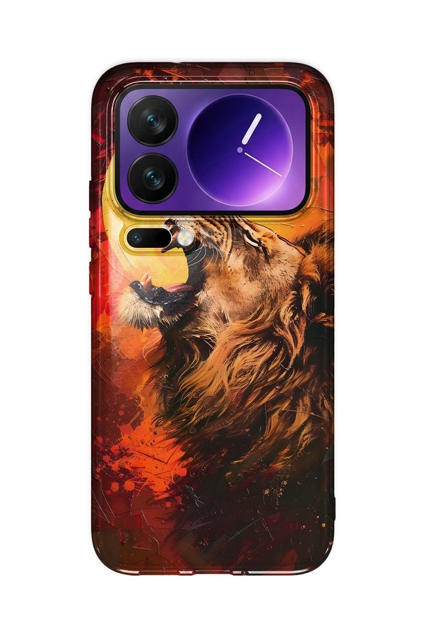 حافظة هاتف شفافة متوافقة مع Xiaomi 17 Pro بنمط الأسد